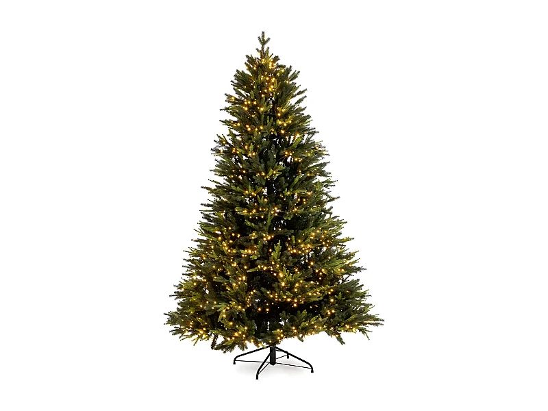 Albero di Natale "Power" con micro led incorporati 100 % PE effetto real touch cm240