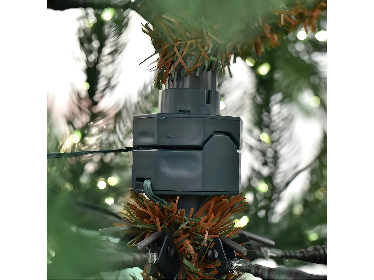 "Power" kerstboom met ingebouwde microLED's 100% PE real touch effect 300 cm
