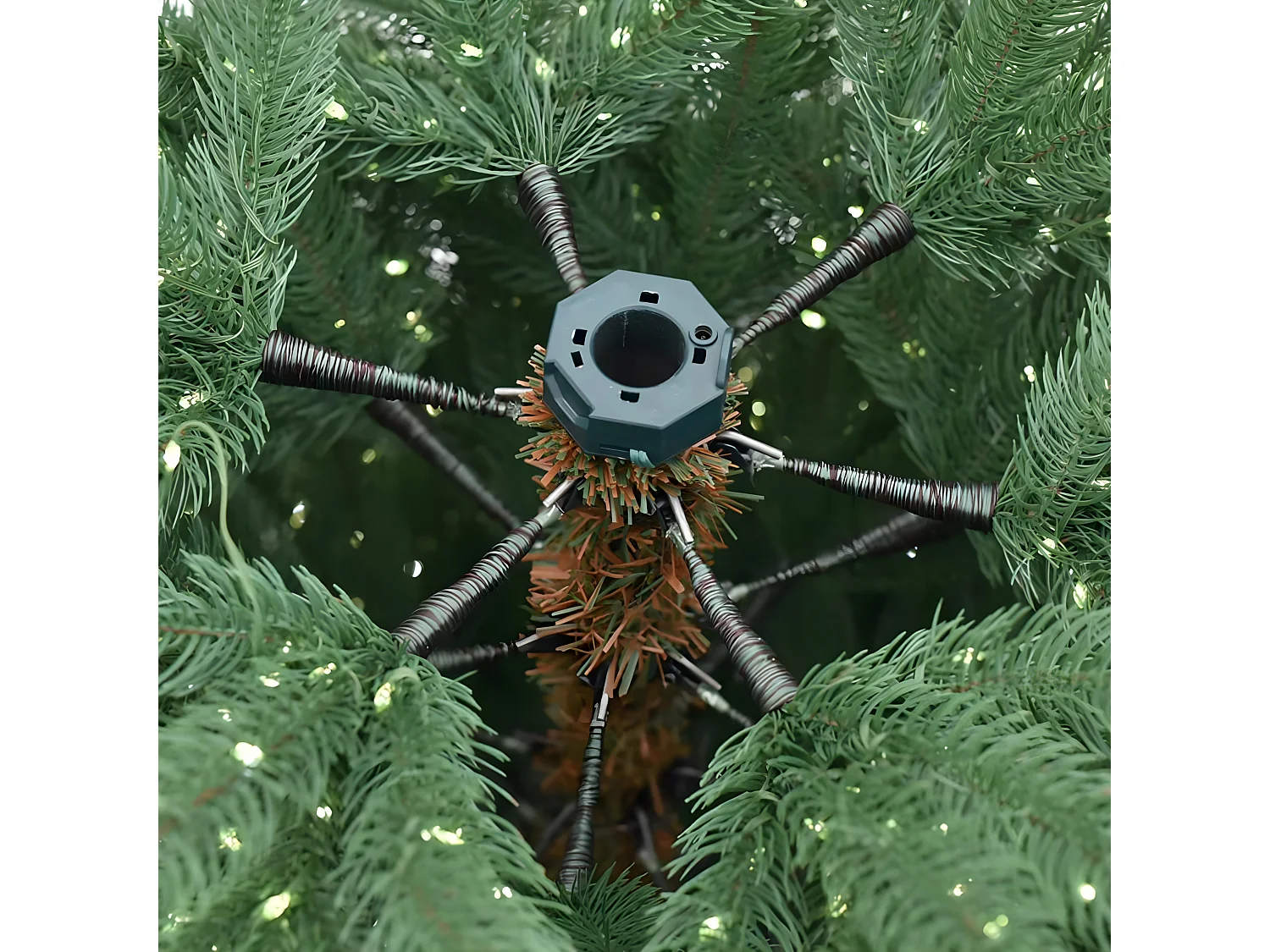 "Power" kerstboom met ingebouwde microLED's 100% PE real touch effect 300 cm