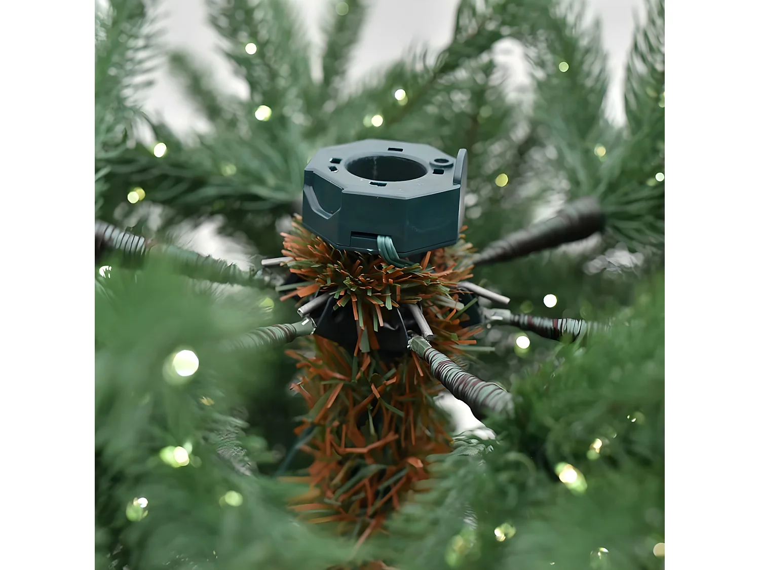"Power" kerstboom met ingebouwde microLED's 100% PE real touch effect 300 cm