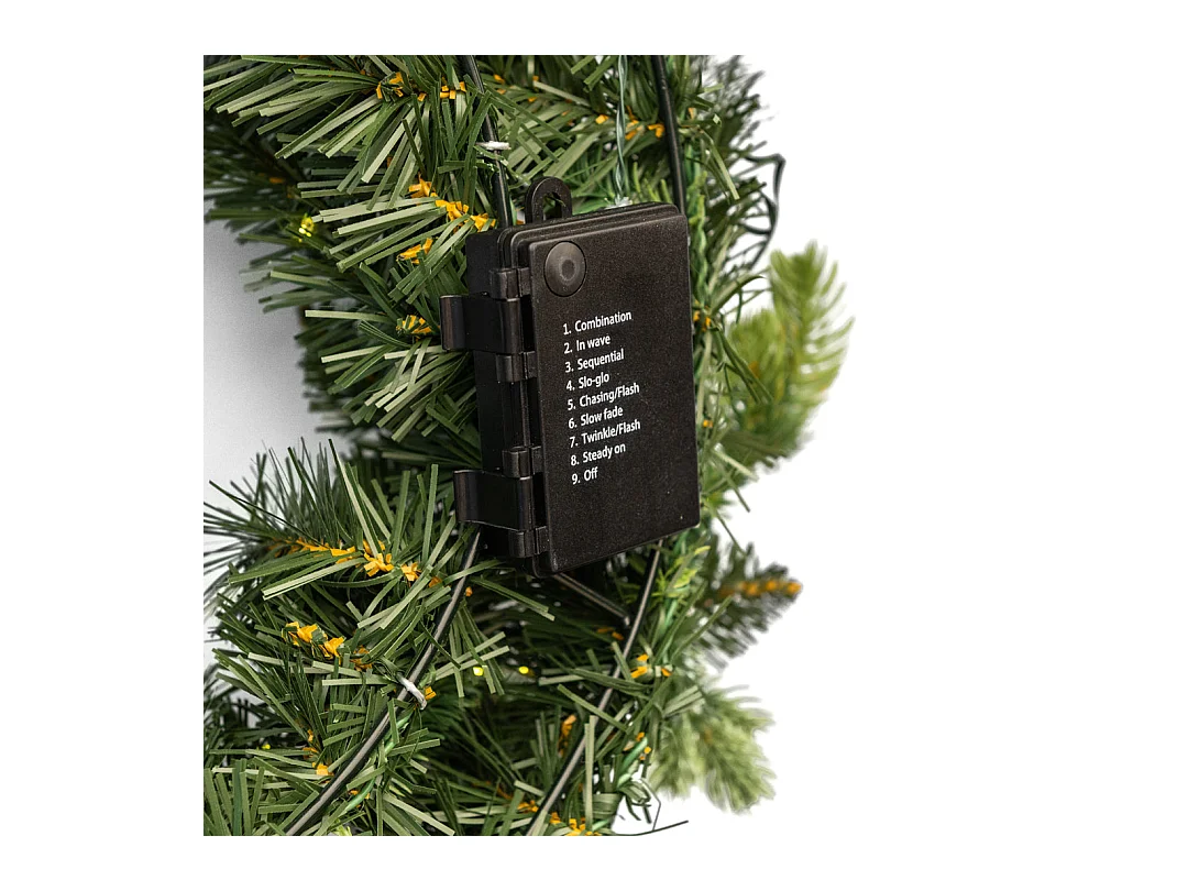 Couronne de Noël "Madame" avec micro-LED derrière la porte en PE avec effet real touch, 60 cm