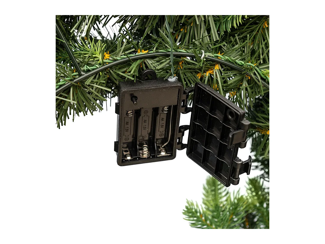 Couronne de Noël "Madame" avec micro-LED derrière la porte en PE avec effet real touch, 60 cm