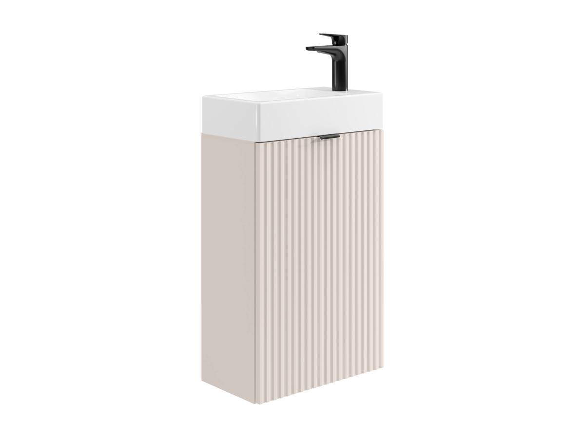 Handwaschbeckenschrank geriffelt - Tür wendbar - Beige - 60 x 40 x 22 - VAH günstig online kaufen