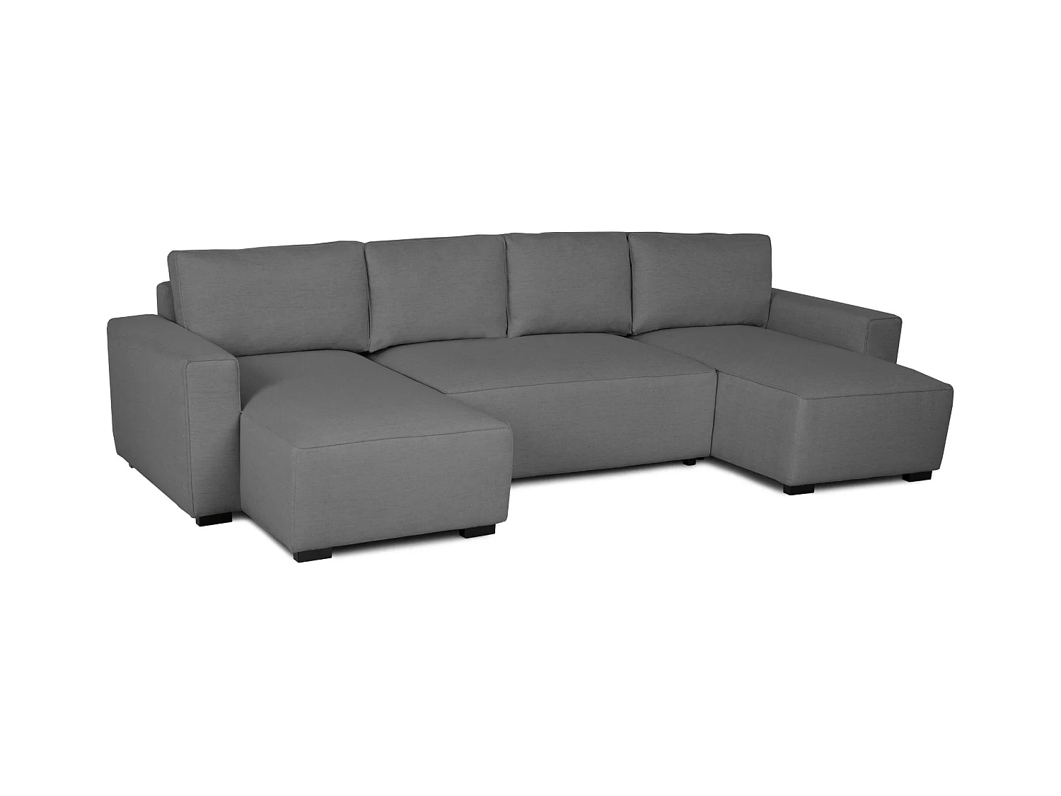 BUDWING Canapé-Lit Chaise Longue Jordan Gris - 5 Places - 317x157x91 cm