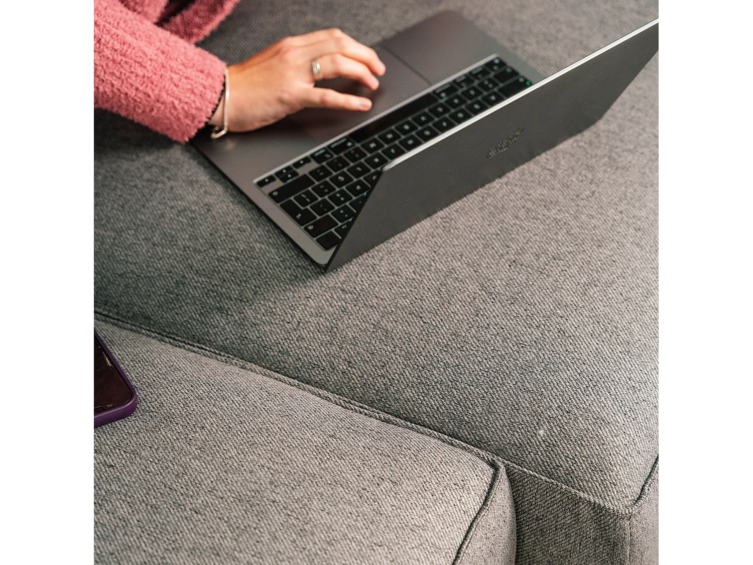 BUDWING Canapé-Lit Chaise Longue Jordan Gris - 5 Places - 317x157x91 cm