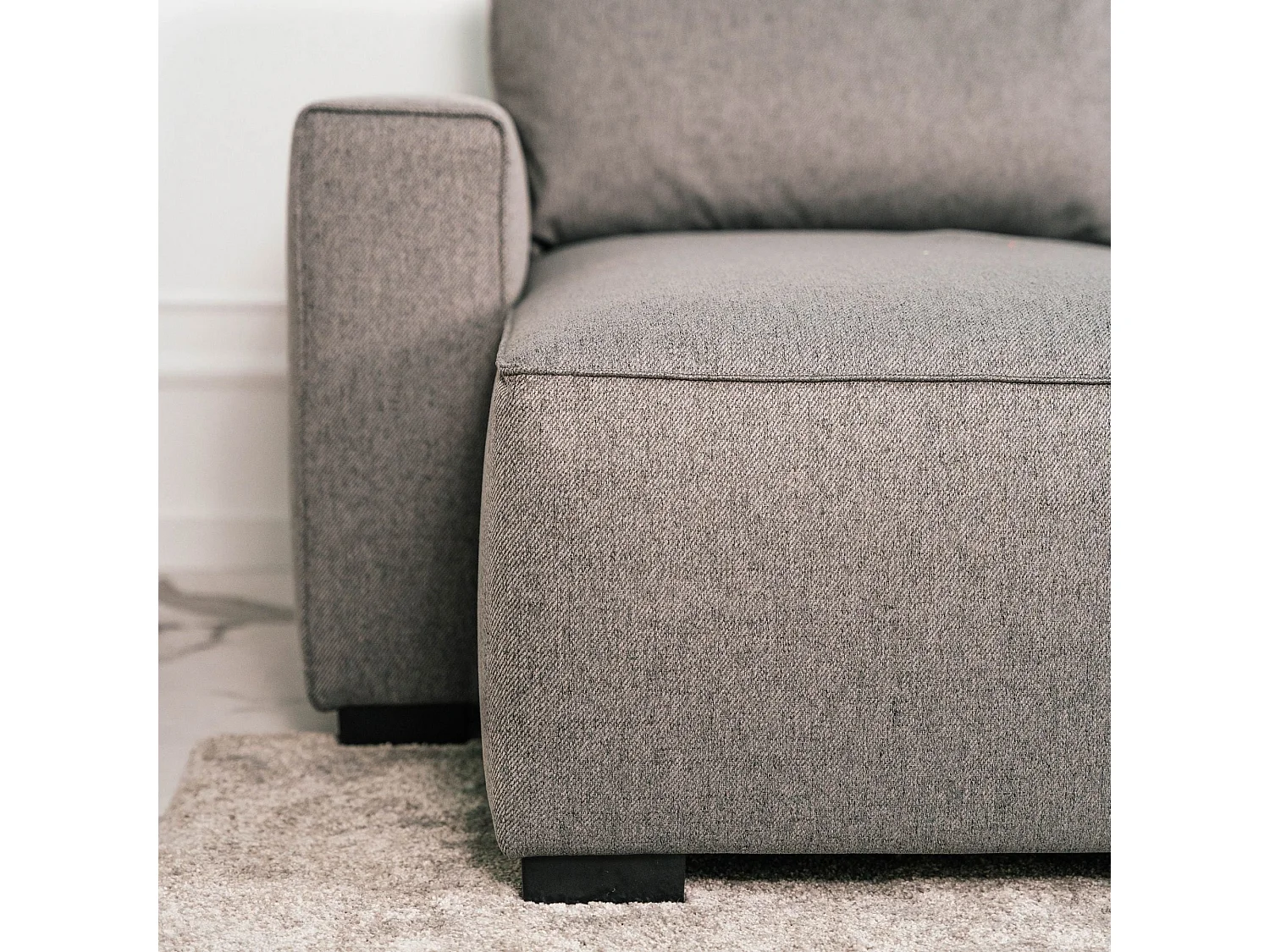 BUDWING Canapé-Lit Chaise Longue Jordan Gris - 5 Places - 317x157x91 cm