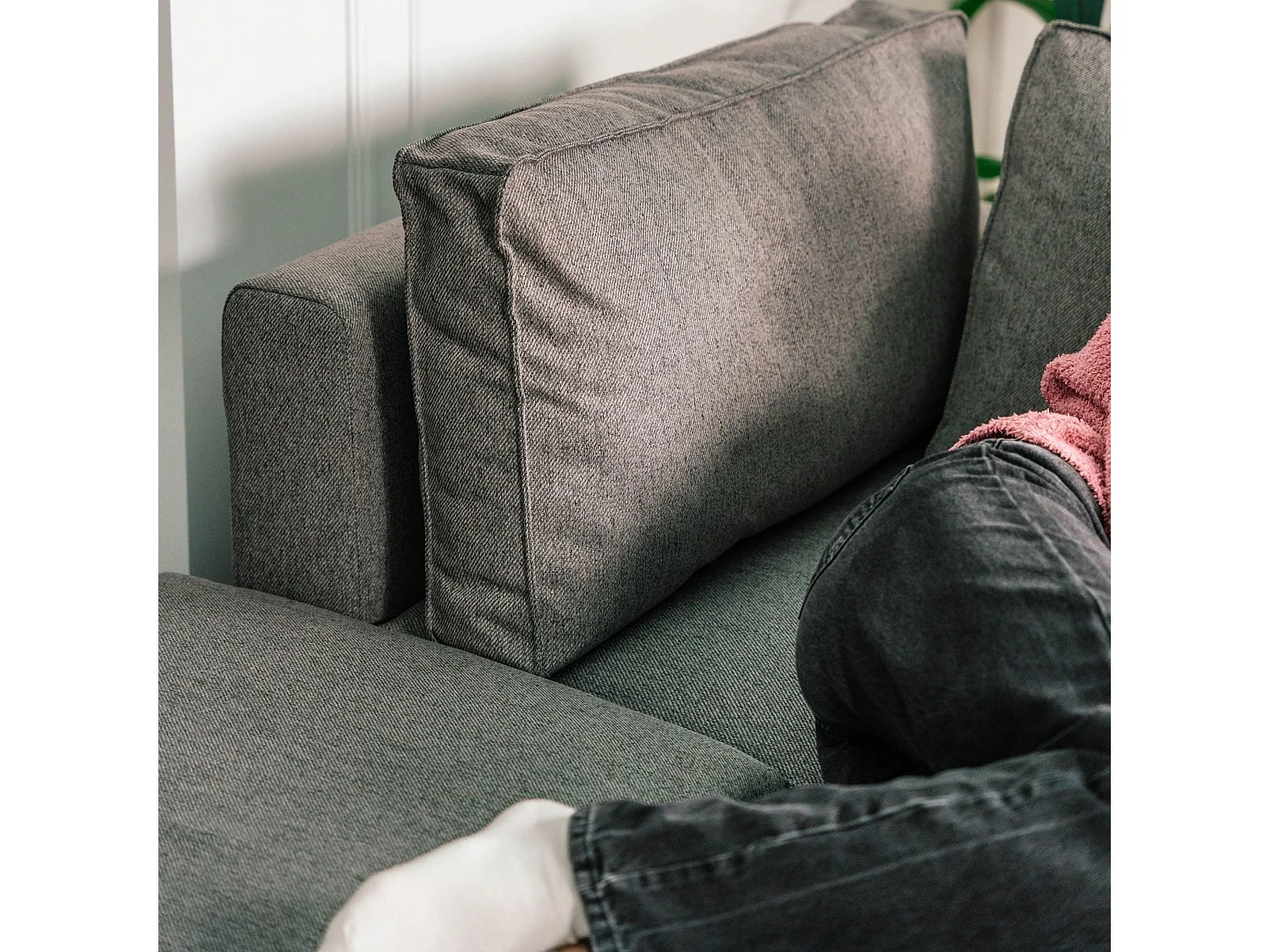 BUDWING Canapé-Lit Chaise Longue Jordan Gris - 5 Places - 317x157x91 cm