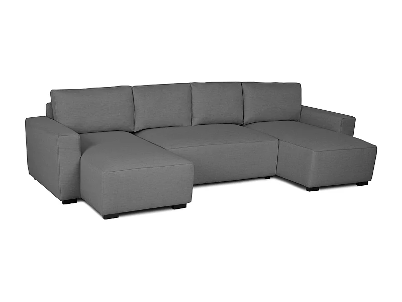 BUDWING Canapé-Lit Chaise Longue Jordan Gris - 5 Places - 317x157x91 cm