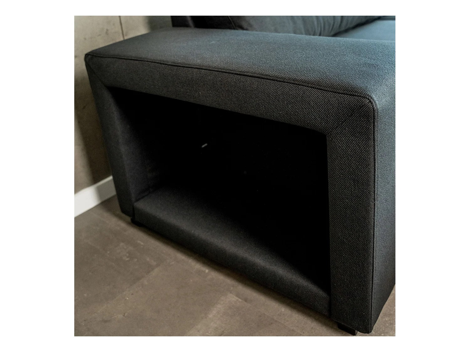 BUDWING Canapé-Lit Avery Noir avec 2 Poufs - 3 Places - 248x117x90 cm