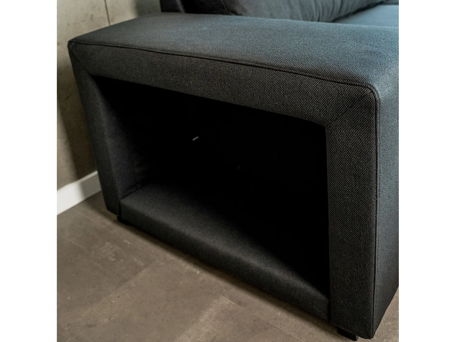 BUDWING Canapé-Lit Avery Noir avec 2 Poufs - 3 Places - 248x117x90 cm