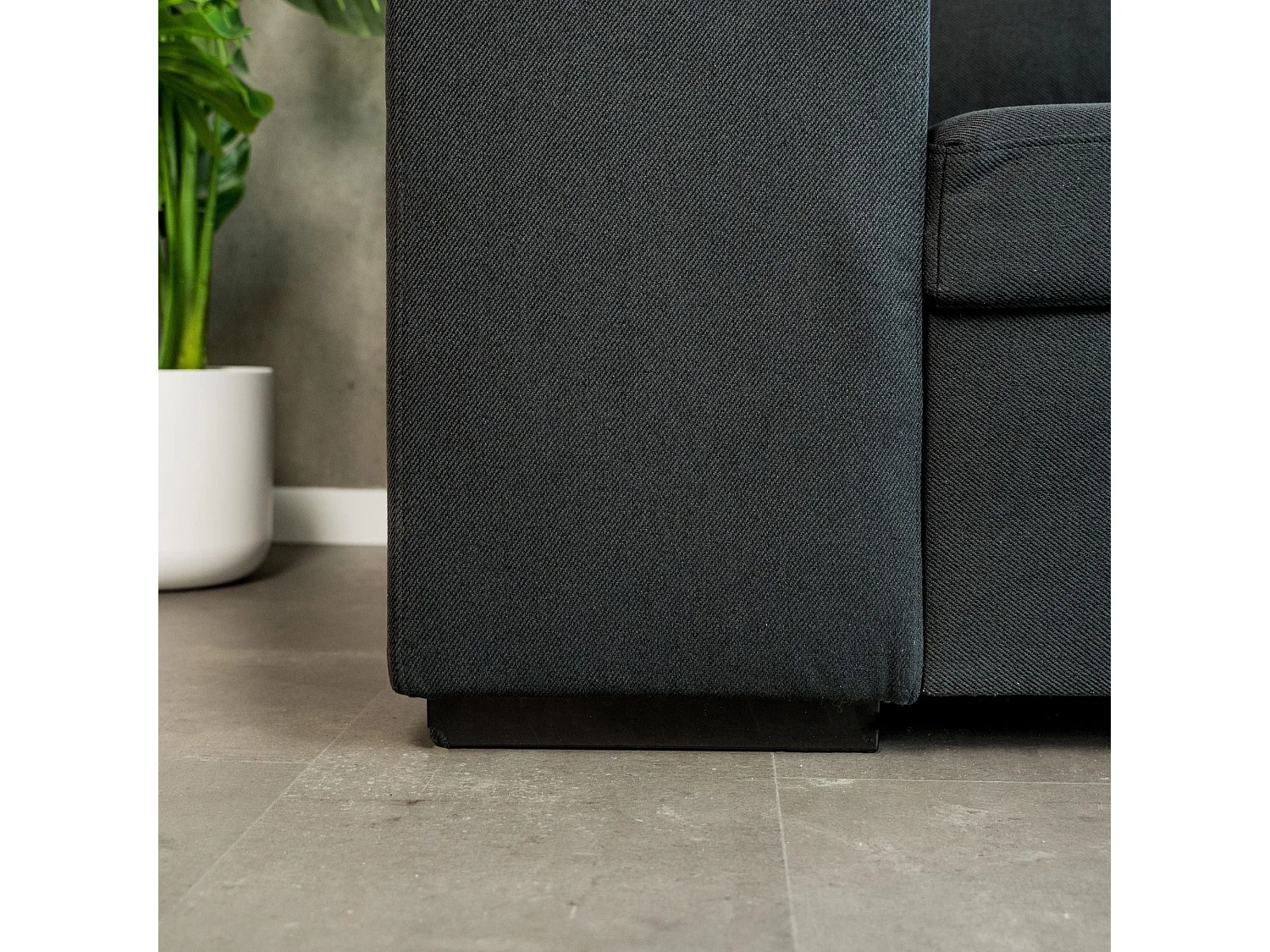 BUDWING Canapé-Lit Avery Noir avec 2 Poufs - 3 Places - 248x117x90 cm