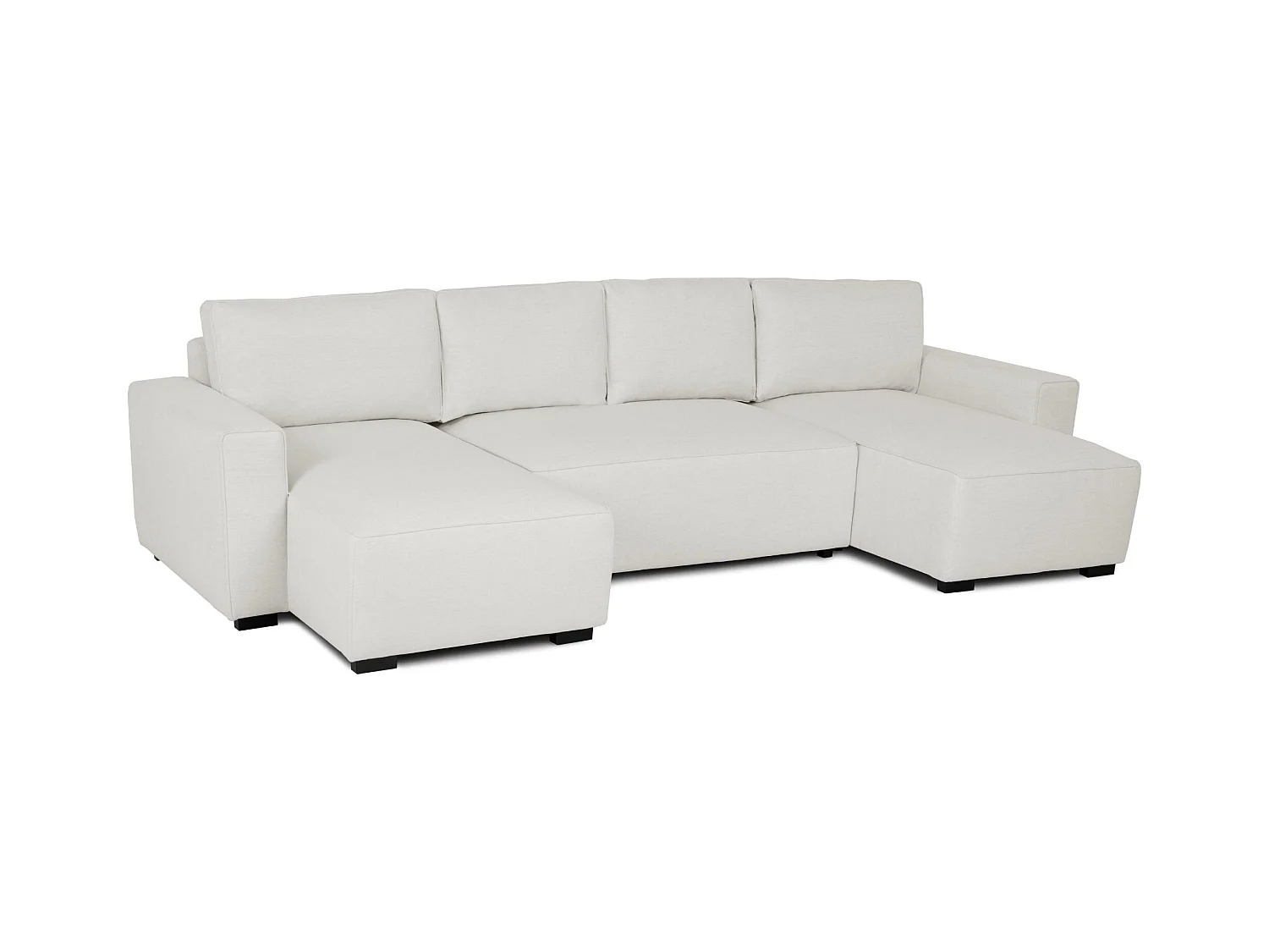 BUDWING Canapé-Lit Chaise Longue Jordan Beige - 5 Places - 317x157x91 cm