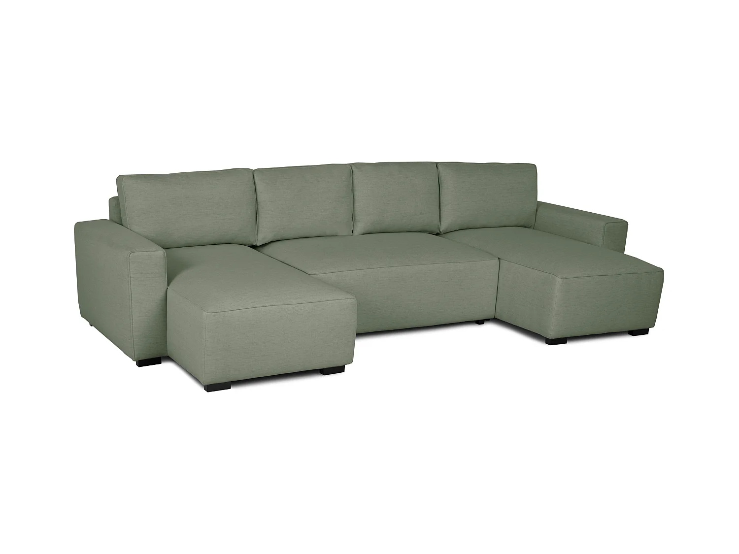 BUDWING Canapé-Lit Chaise Longue Jordan Vert - 5 Places - 317x157x91 cm