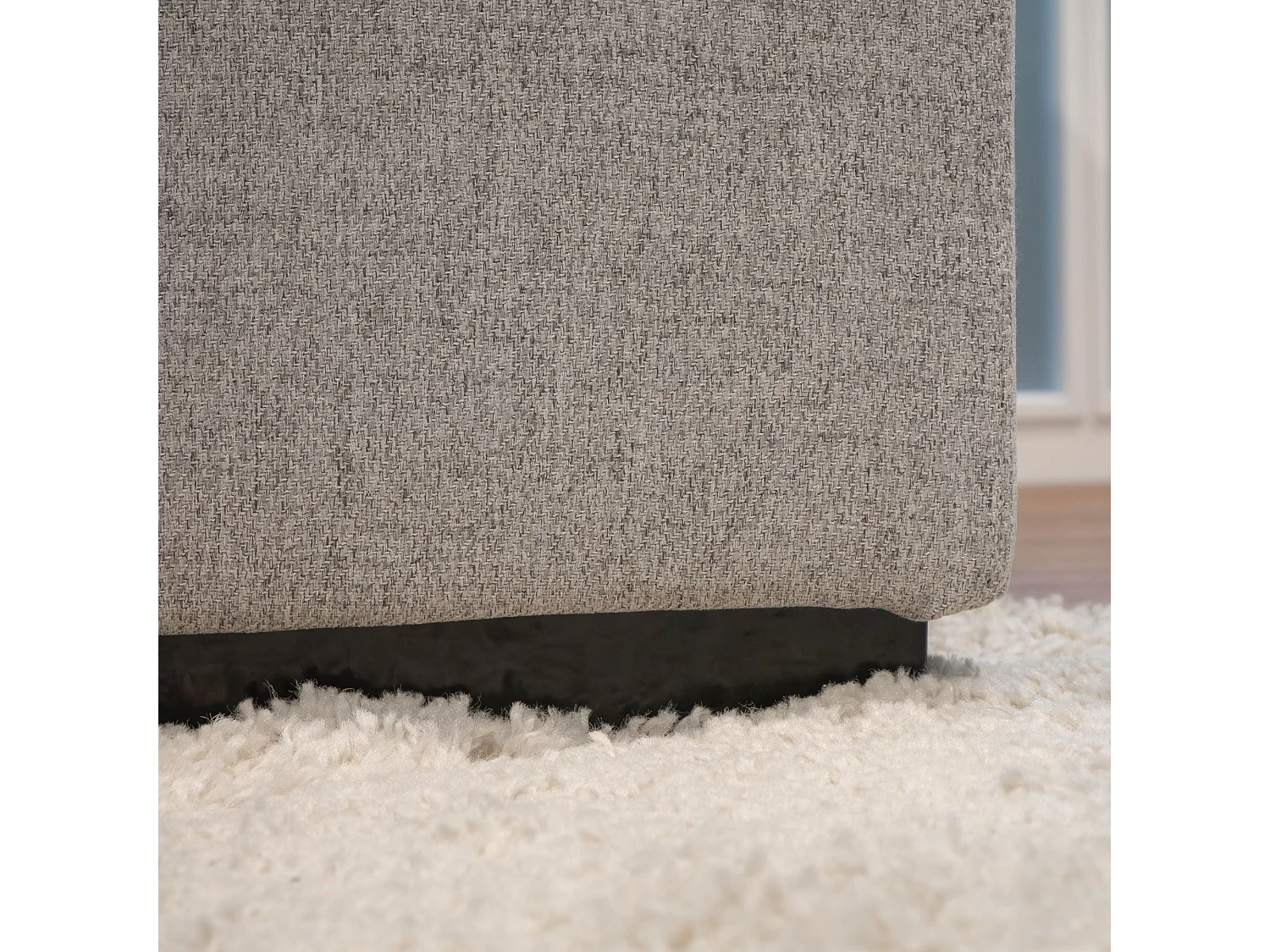 BUDWING Canapé-Lit Avery Gris avec 2 Poufs - 3 Places - 248x117x90 cm