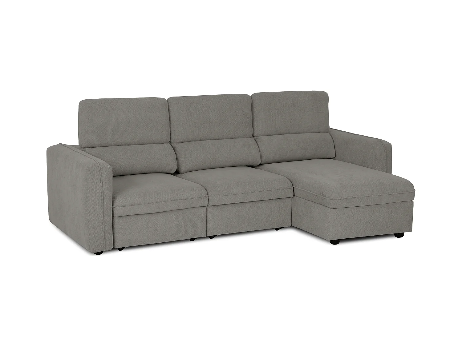 BUDWING Canapé-Lit Chaise Longue Morgan Gris - 4 Places - 236x148x95 cm