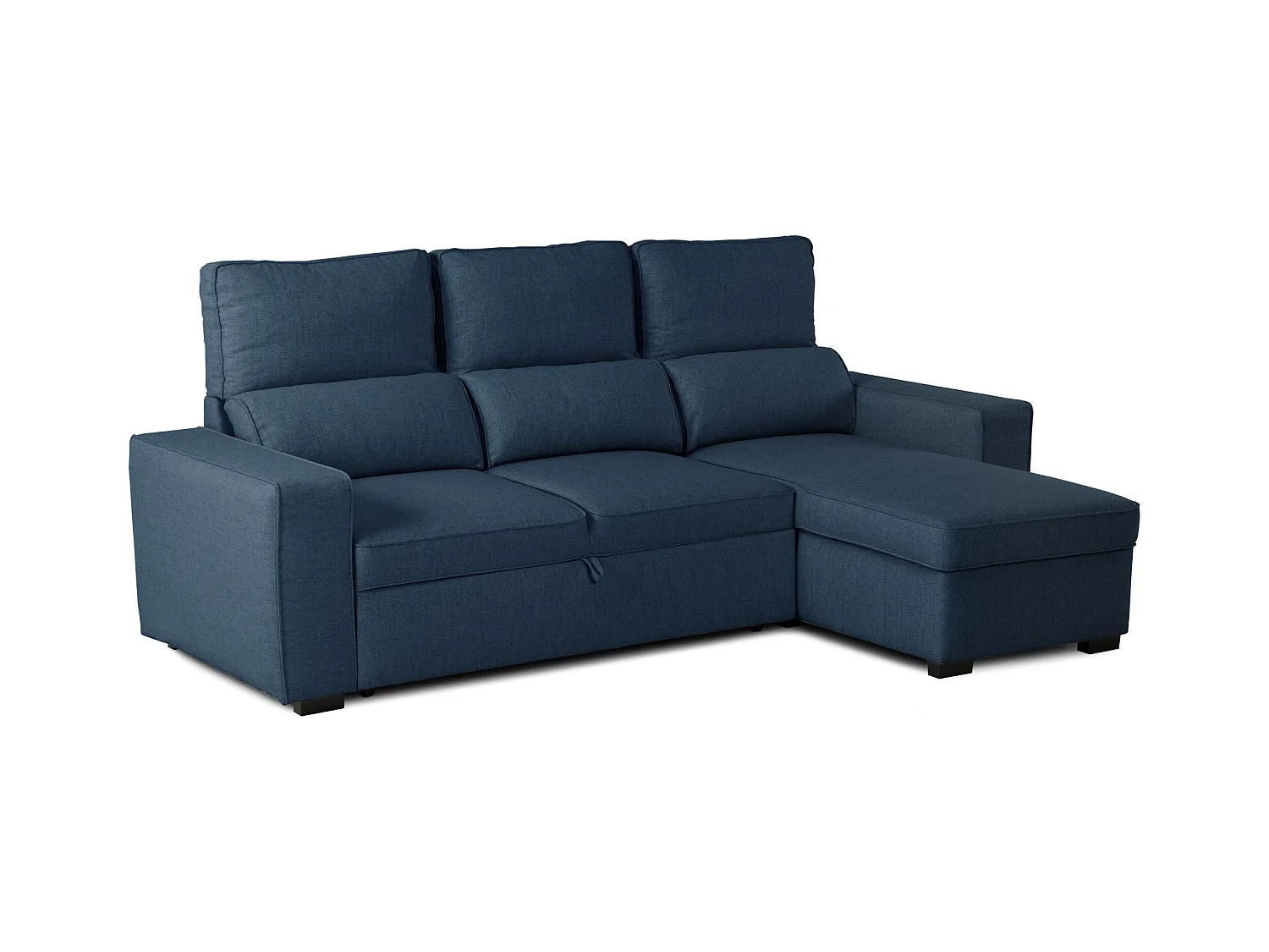 BUDWING Canapé-Lit Chaise Longue Harper Bleu - 4 Places - 248,5x156x103 cm