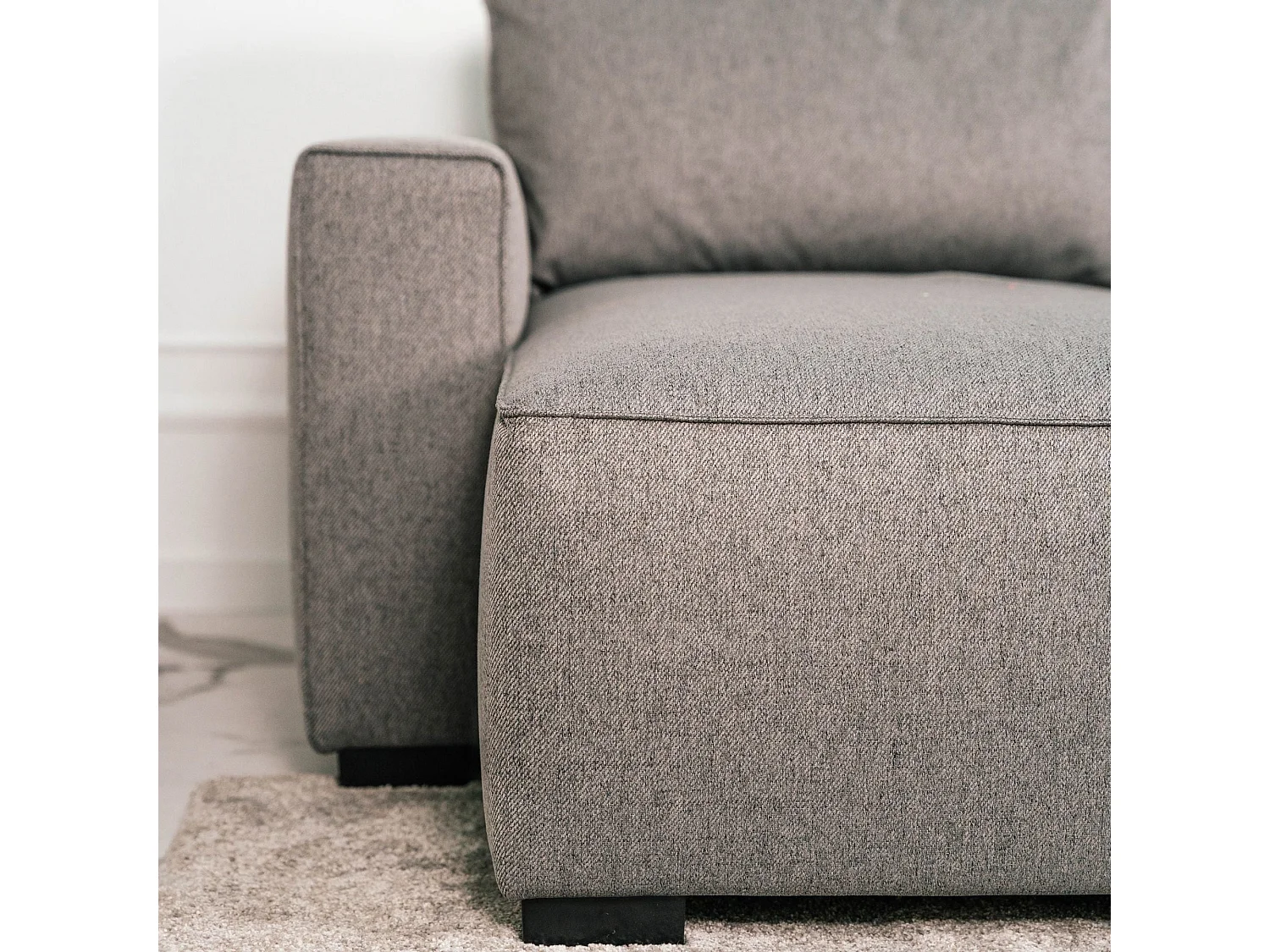 BUDWING Canapé-Lit Chaise Longue Jade Gris - 4 Places - 239x135x91 cm