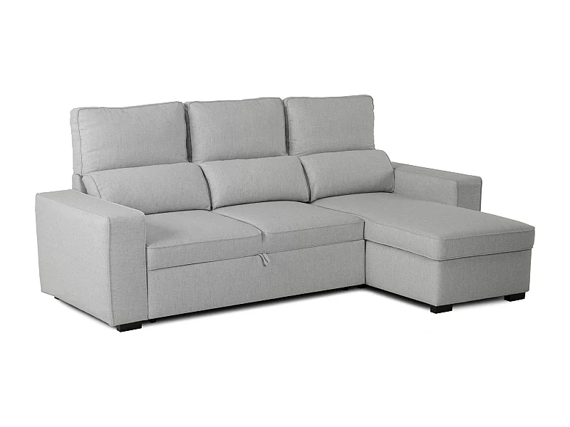 BUDWING Canapé-Lit Chaise Longue Harper Gris - 4 Places - 248,5x156x103 cm