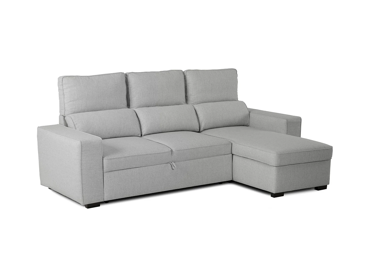 BUDWING Canapé-Lit Chaise Longue Harper Gris - 4 Places - 248,5x156x103 cm