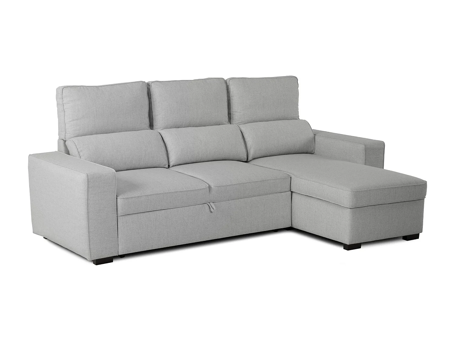 BUDWING Canapé-Lit Chaise Longue Harper Gris - 4 Places - 248,5x156x103 cm