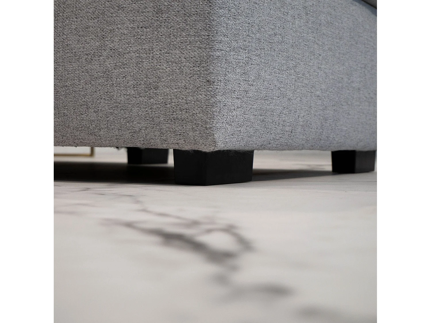 Canapé-lit 3 Places Gris - Chaise Longue Réversible Côté Droit/Gauche avec Rangement Intégré (248,5 x 117 x 103 cm) - HARPER