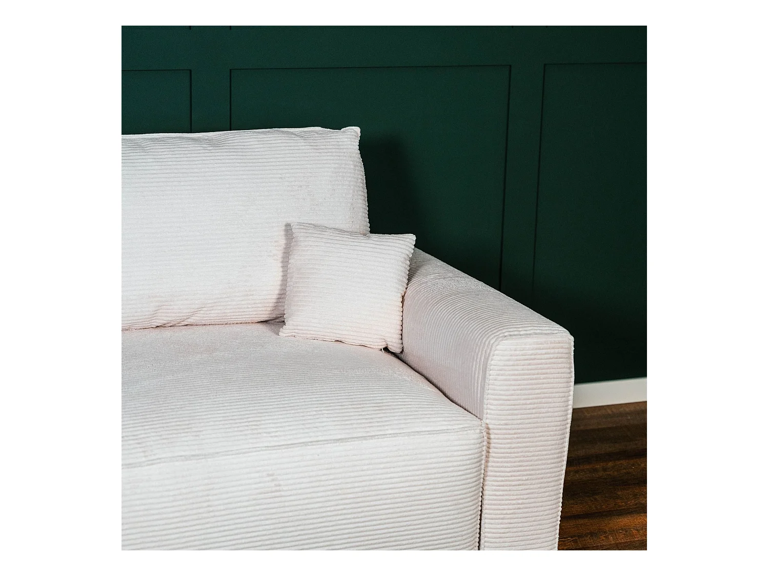 BUDWING Canapé-Lit Chaise Longue Lauren Beige - 4 Places - 269x158x96 cm