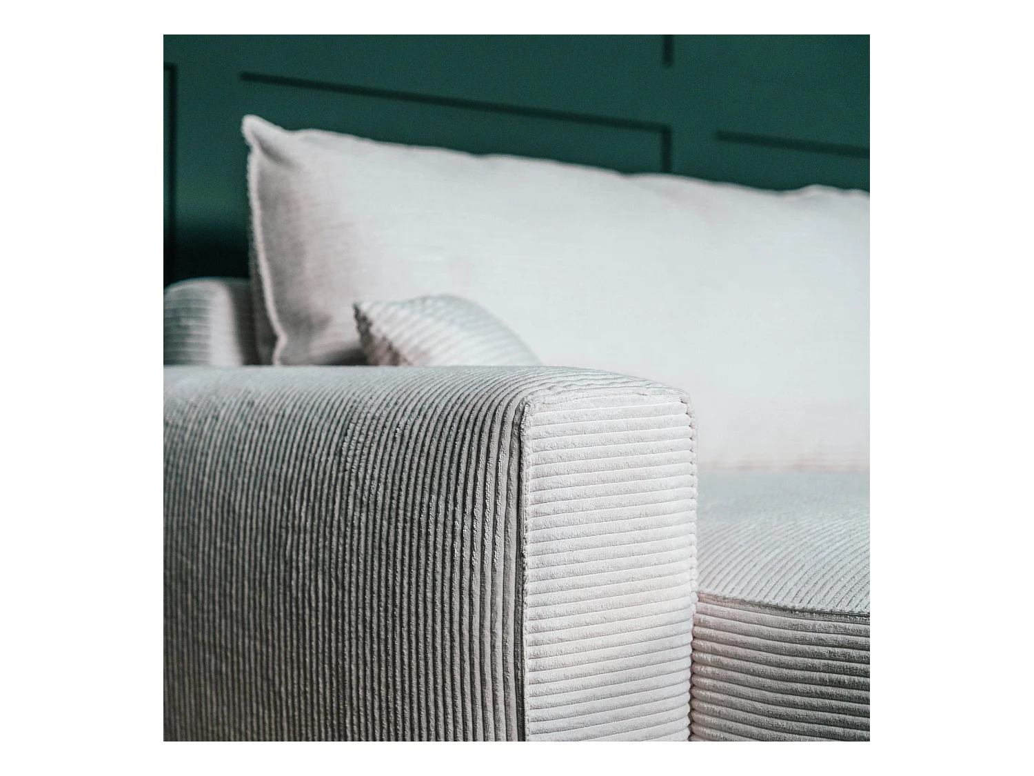 BUDWING Canapé-Lit Chaise Longue Lauren Beige - 4 Places - 269x158x96 cm