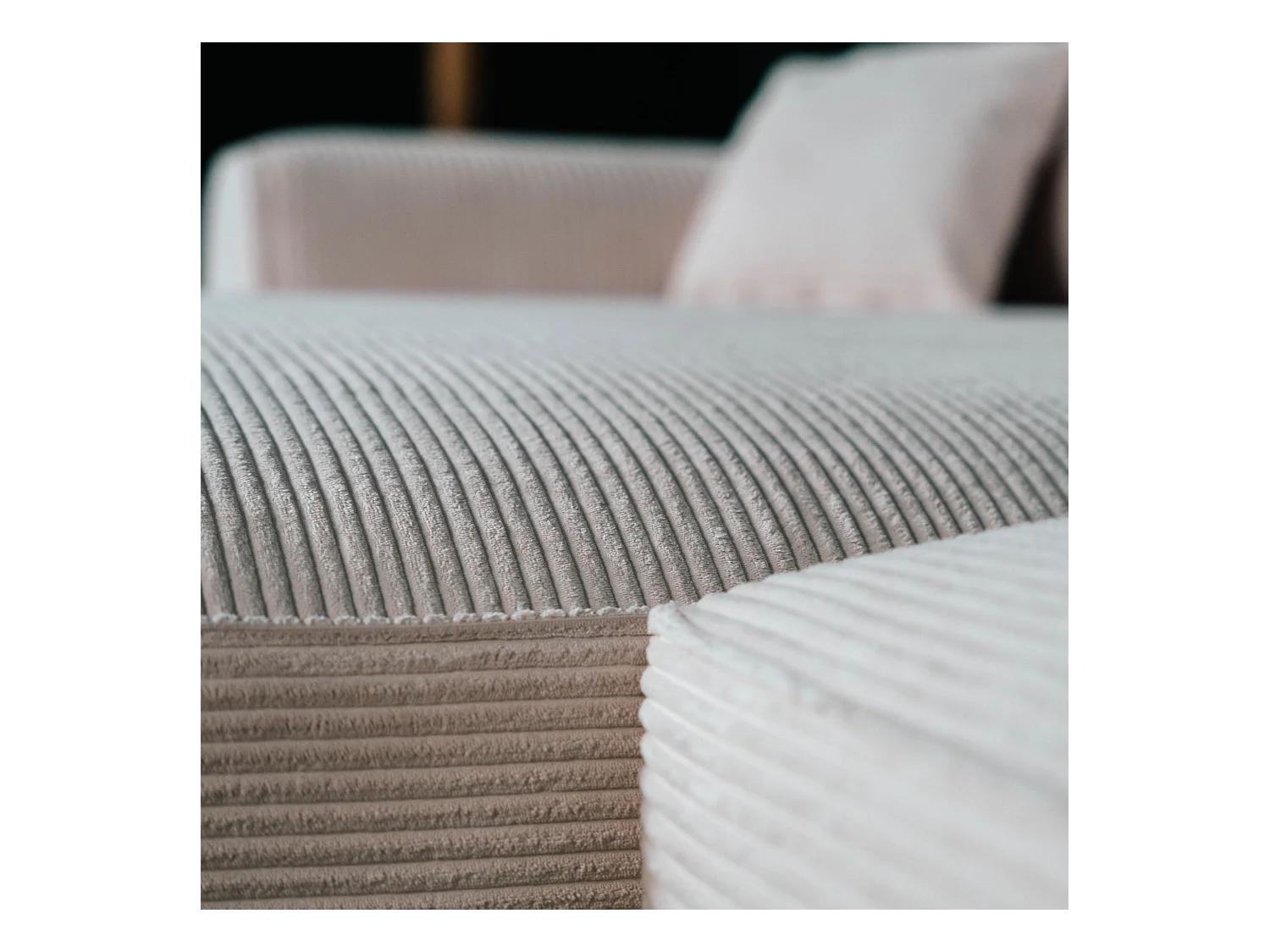 BUDWING Canapé-Lit Chaise Longue Lauren Beige - 4 Places - 269x158x96 cm