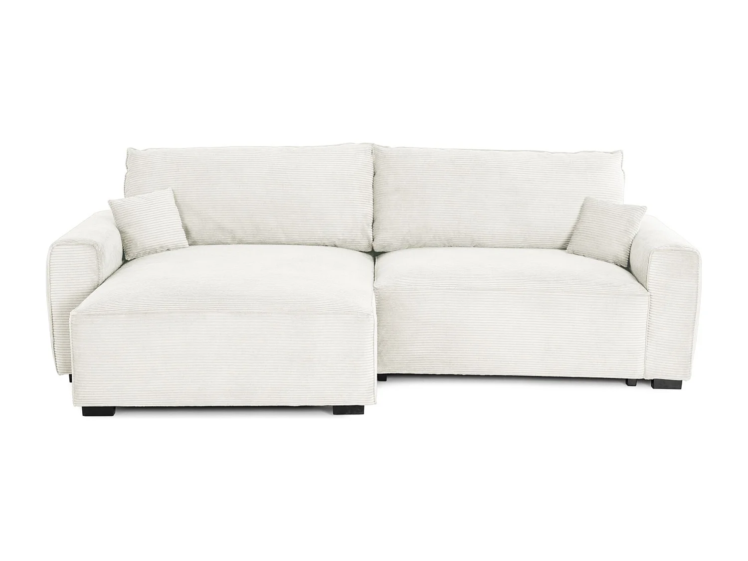 BUDWING Canapé-Lit Chaise Longue Lauren Beige - 4 Places - 269x158x96 cm