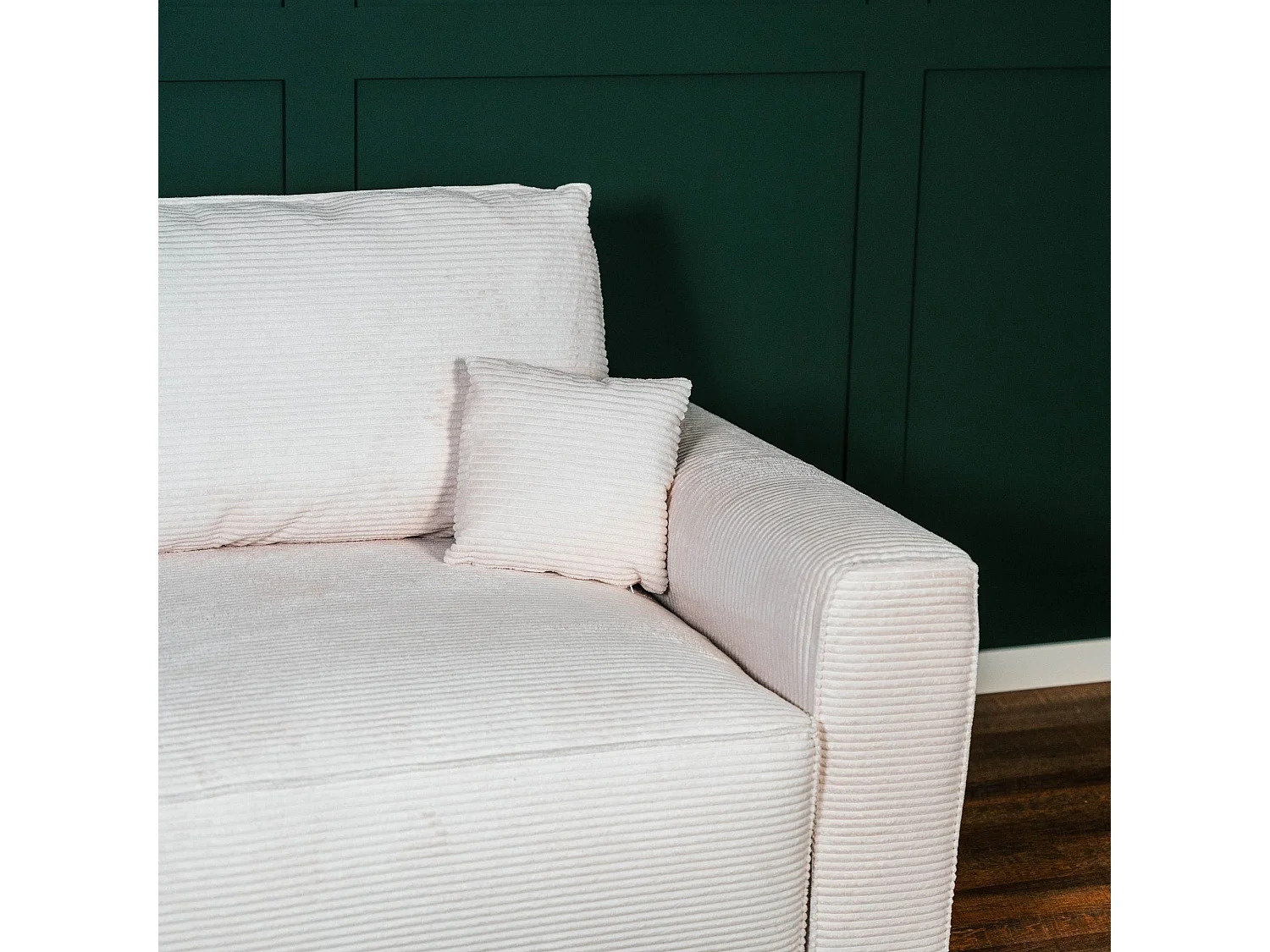 BUDWING Canapé-Lit Chaise Longue Lauren Beige - 4 Places - 269x158x96 cm