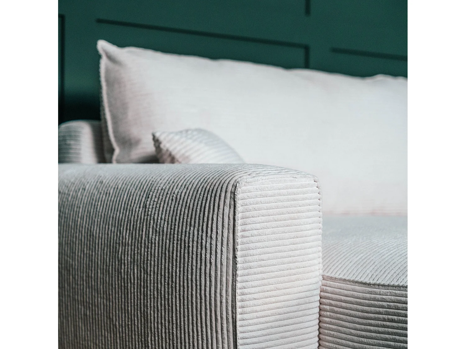 BUDWING Canapé-Lit Chaise Longue Lauren Beige - 4 Places - 269x158x96 cm