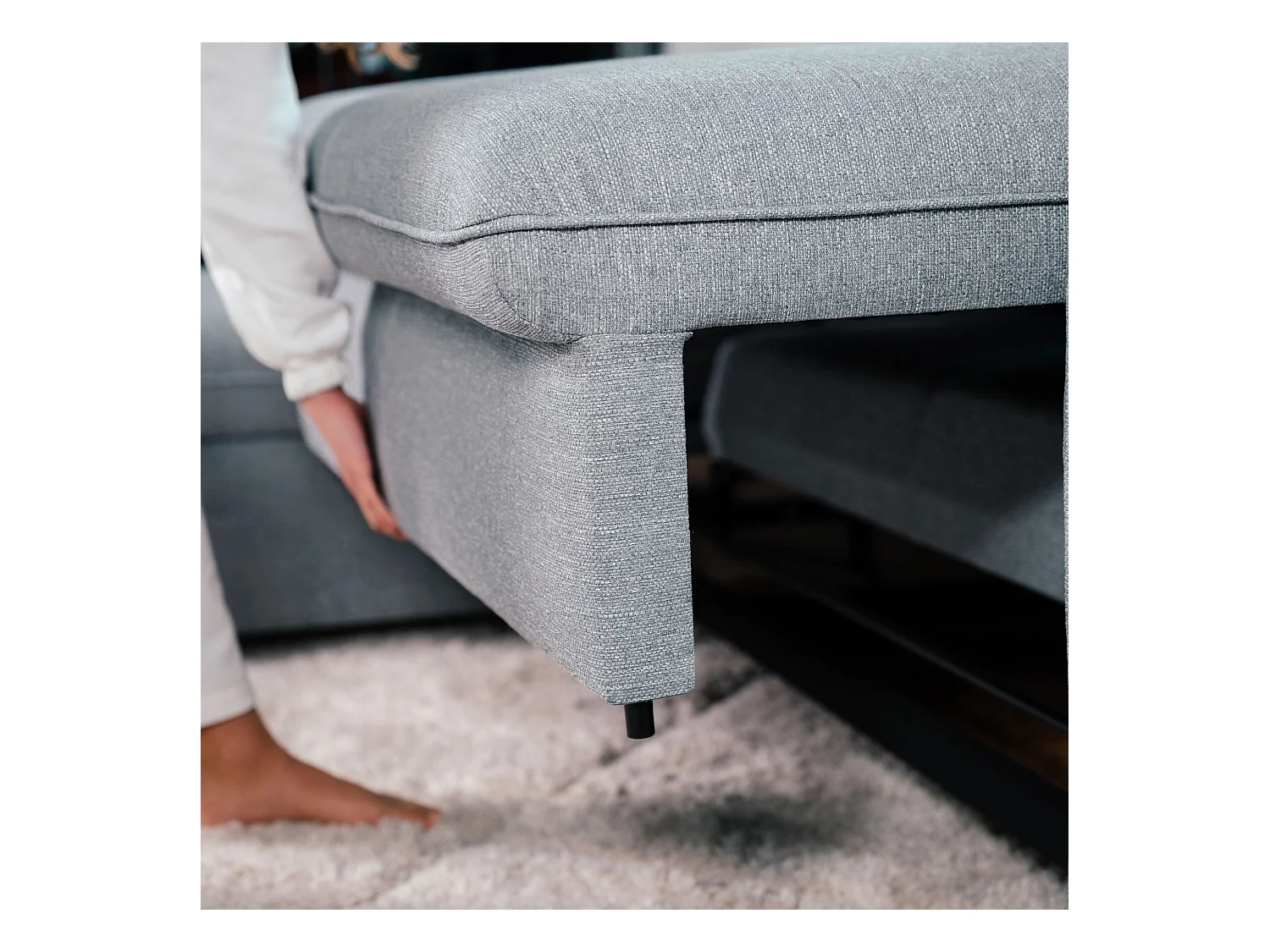 BUDWING Canapé-Lit Chaise Longue Vogue Gris - 4 Places - 240,5x168,5x93 cm