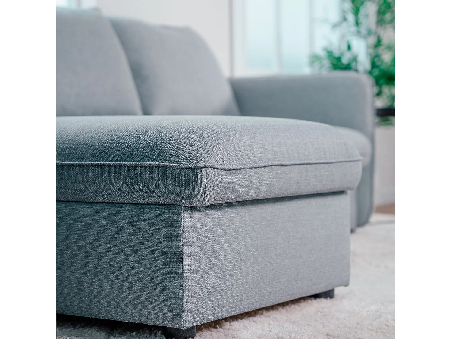 BUDWING Canapé-Lit Chaise Longue Vogue Gris - 4 Places - 240,5x168,5x93 cm