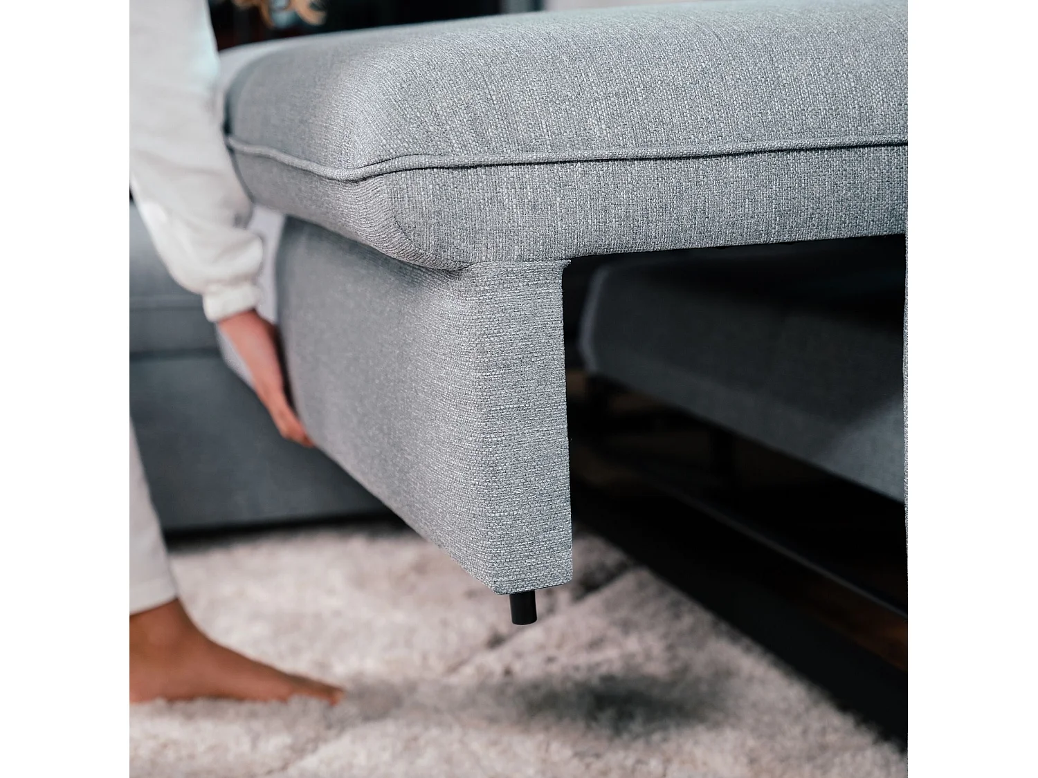 BUDWING Canapé-Lit Chaise Longue Vogue Gris - 4 Places - 240,5x168,5x93 cm