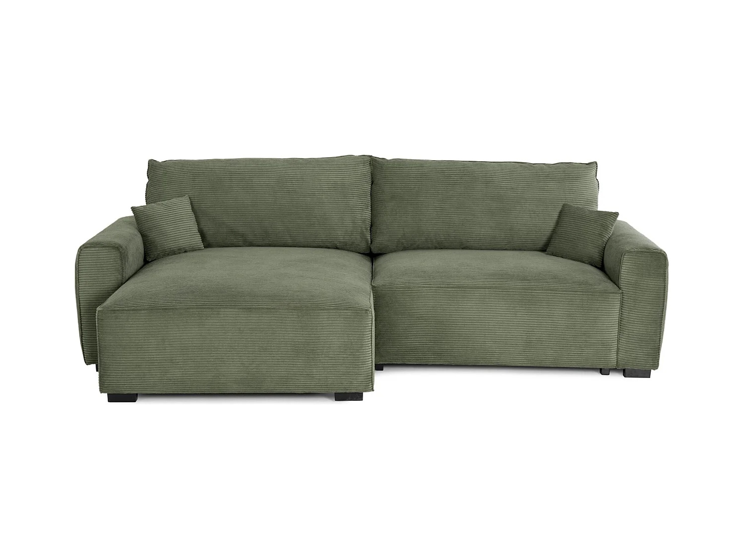 BUDWING Canapé-Lit Chaise Longue Lauren Vert Forêt - 4 Places - 269x158x96 cm