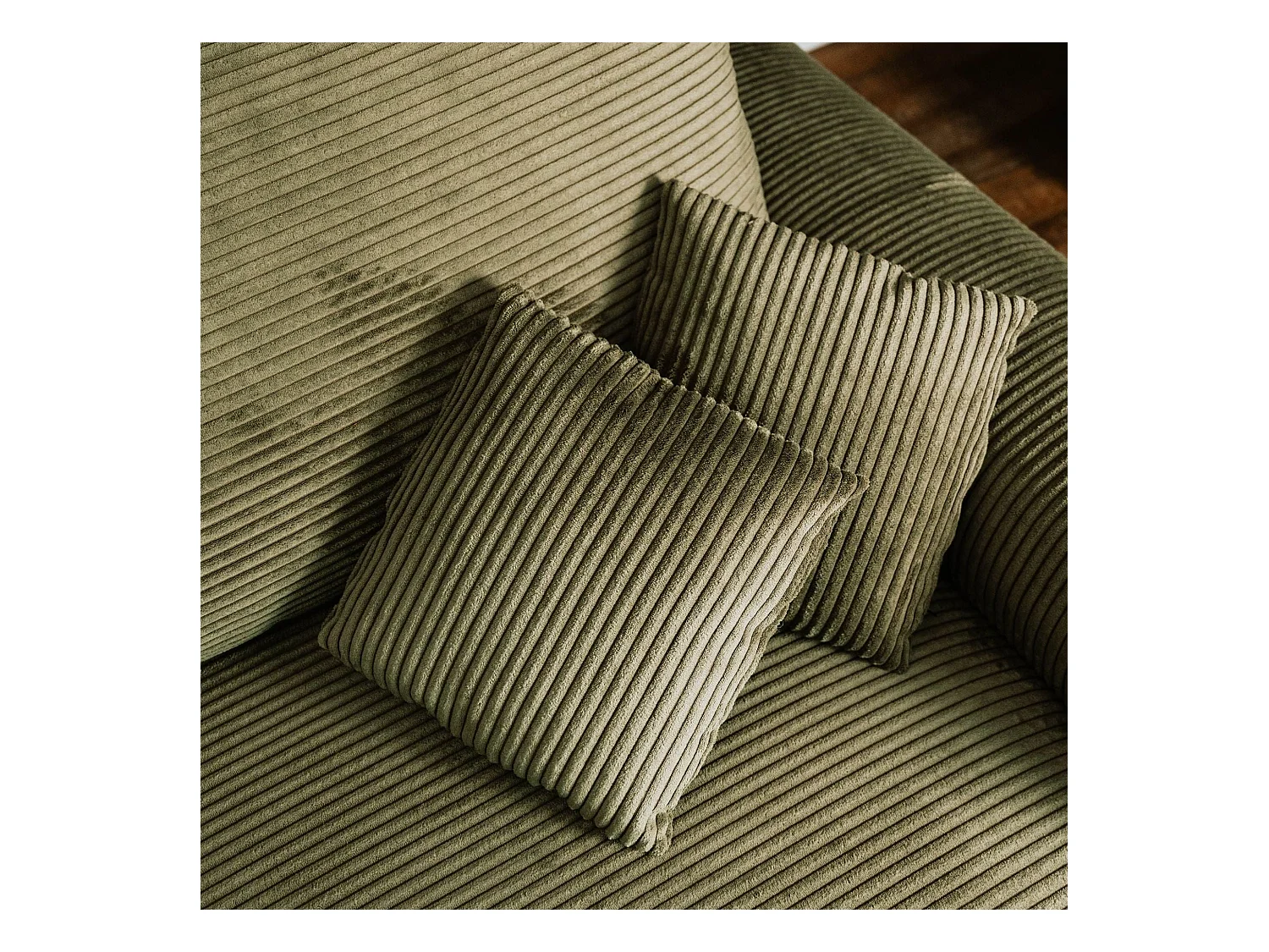 BUDWING Canapé-Lit Chaise Longue Lauren Vert Forêt - 4 Places - 269x158x96 cm