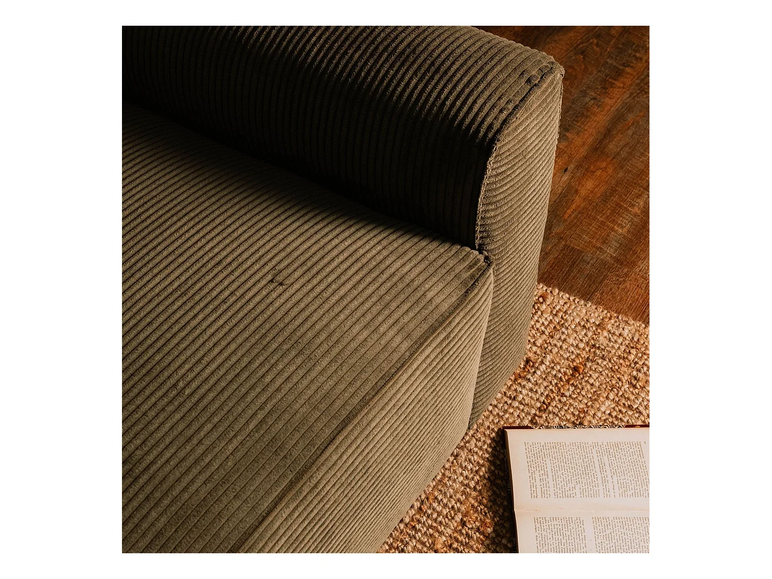 BUDWING Canapé-Lit Chaise Longue Lauren Vert Forêt - 4 Places - 269x158x96 cm