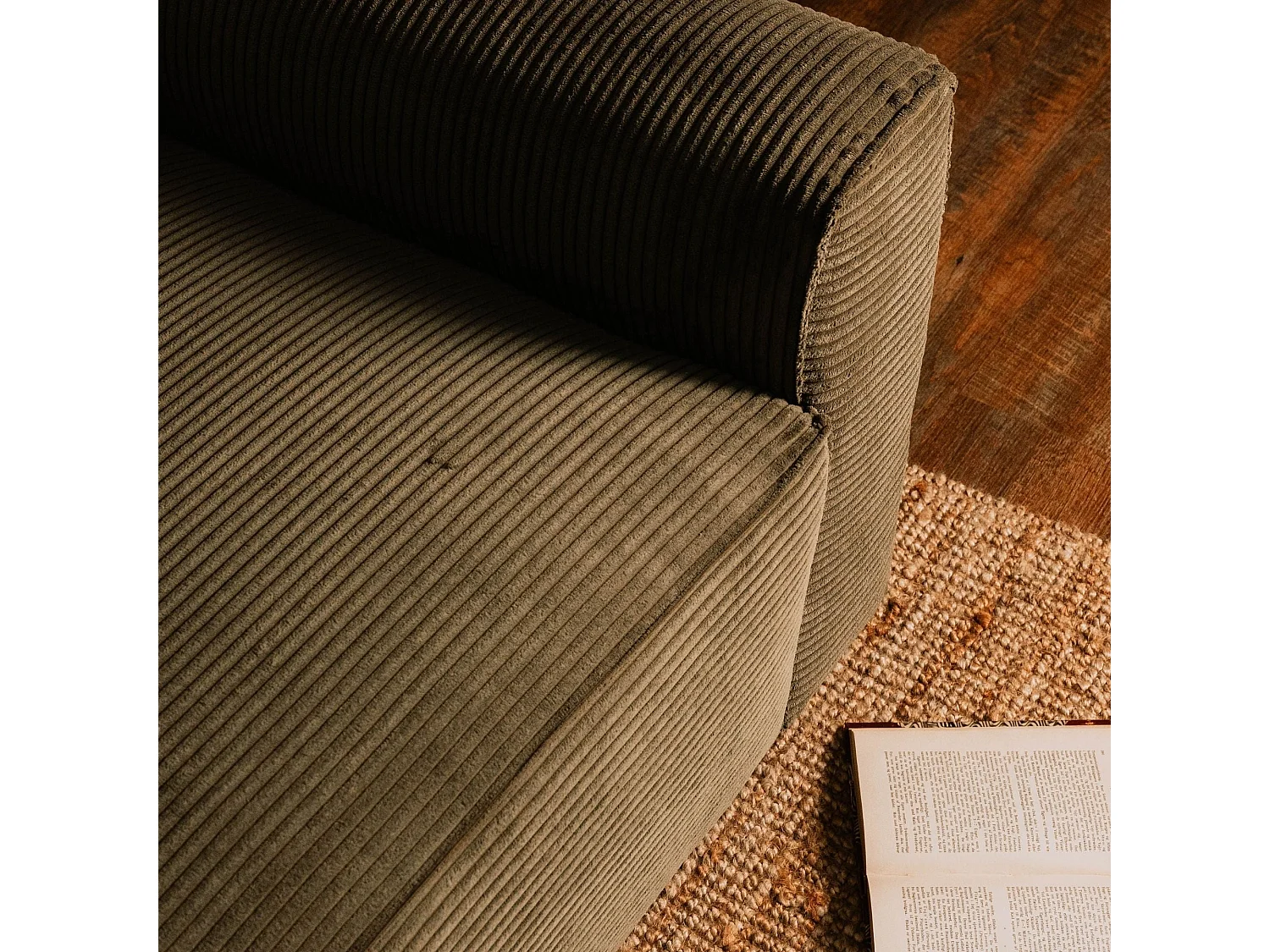 BUDWING Canapé-Lit Chaise Longue Lauren Vert Forêt - 4 Places - 269x158x96 cm