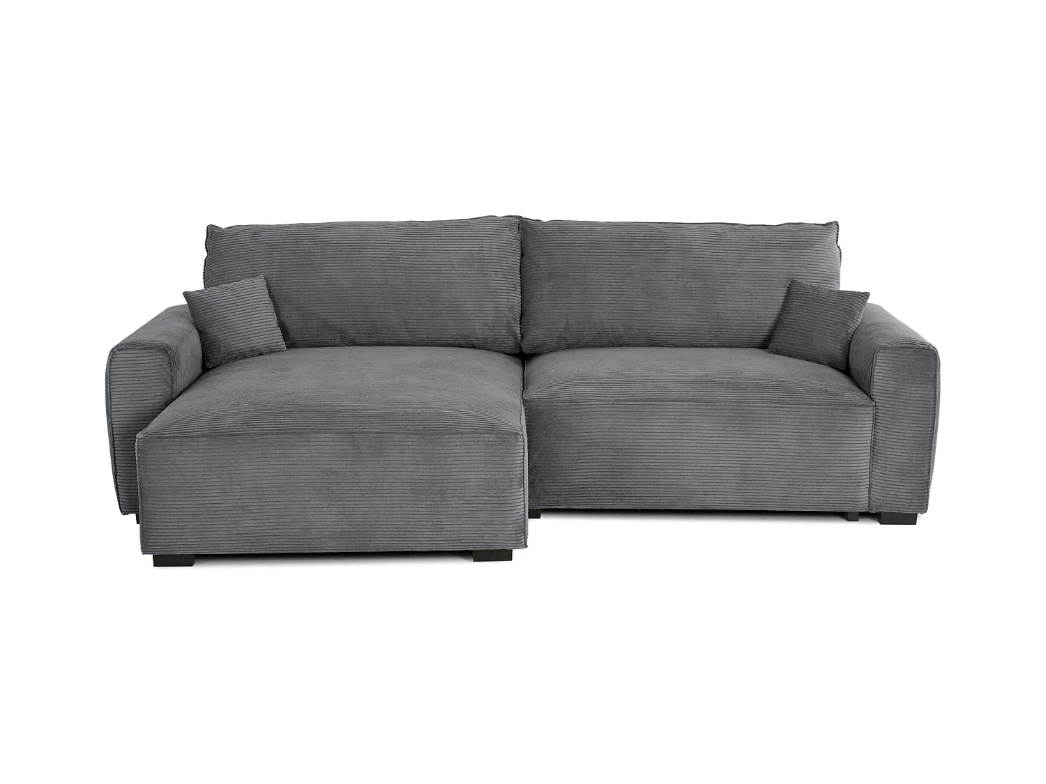 BUDWING Canapé-Lit Chaise Longue Lauren Gris Pur - 4 Places - 269x158x96 cm