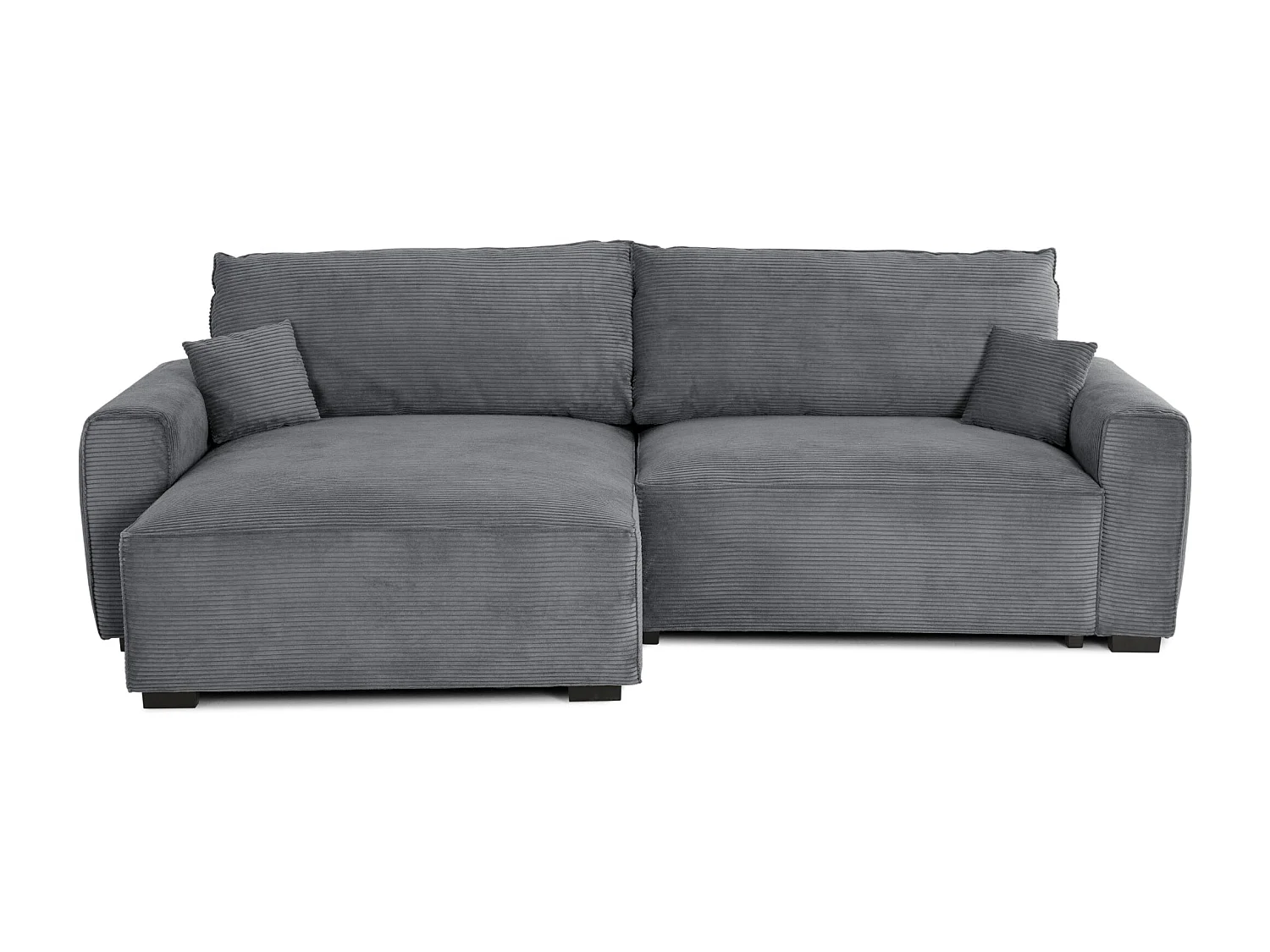 BUDWING Canapé-Lit Chaise Longue Lauren Gris Pur - 3 Places - 269x158x96 cm