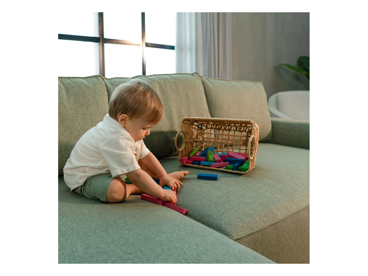 BUDWING Canapé-Lit Chaise Longue Jade Vert - 4 Places - 239x135x91 cm