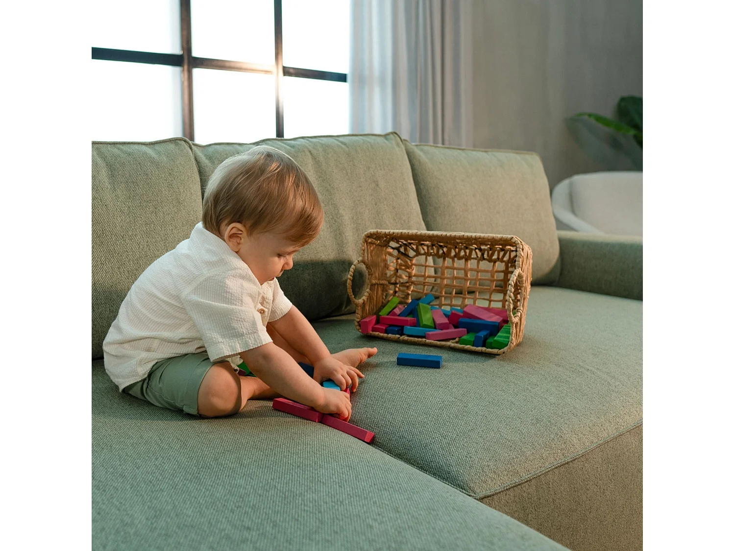 BUDWING Canapé-Lit Chaise Longue Jade Vert - 4 Places - 239x135x91 cm