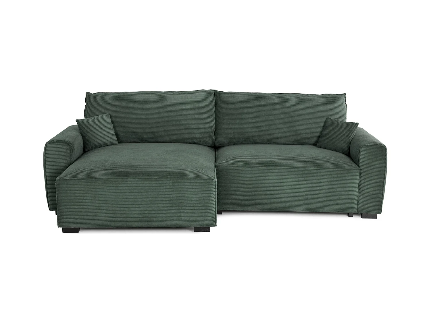 BUDWING Canapé-Lit Chaise Longue Lauren Vert Sapin - 4 Places - 269x158x96 cm