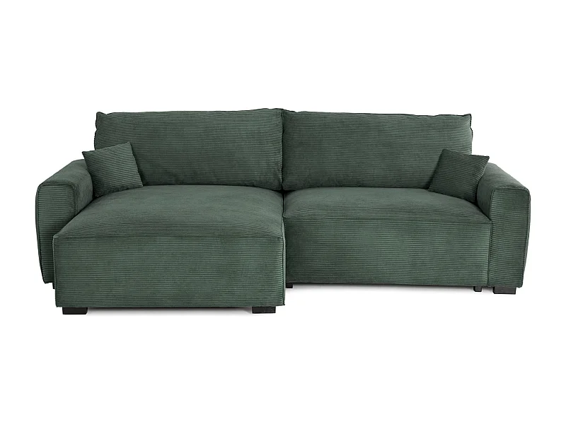 BUDWING Canapé-Lit Chaise Longue Lauren Vert Sapin - 4 Places - 269x158x96 cm