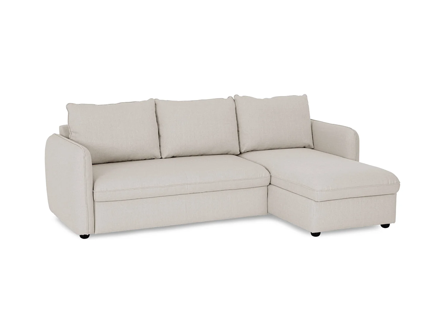 BUDWING Canapé-Lit Chaise Longue Vogue Beige - 4 Places - 240,5x168,5x93 cm