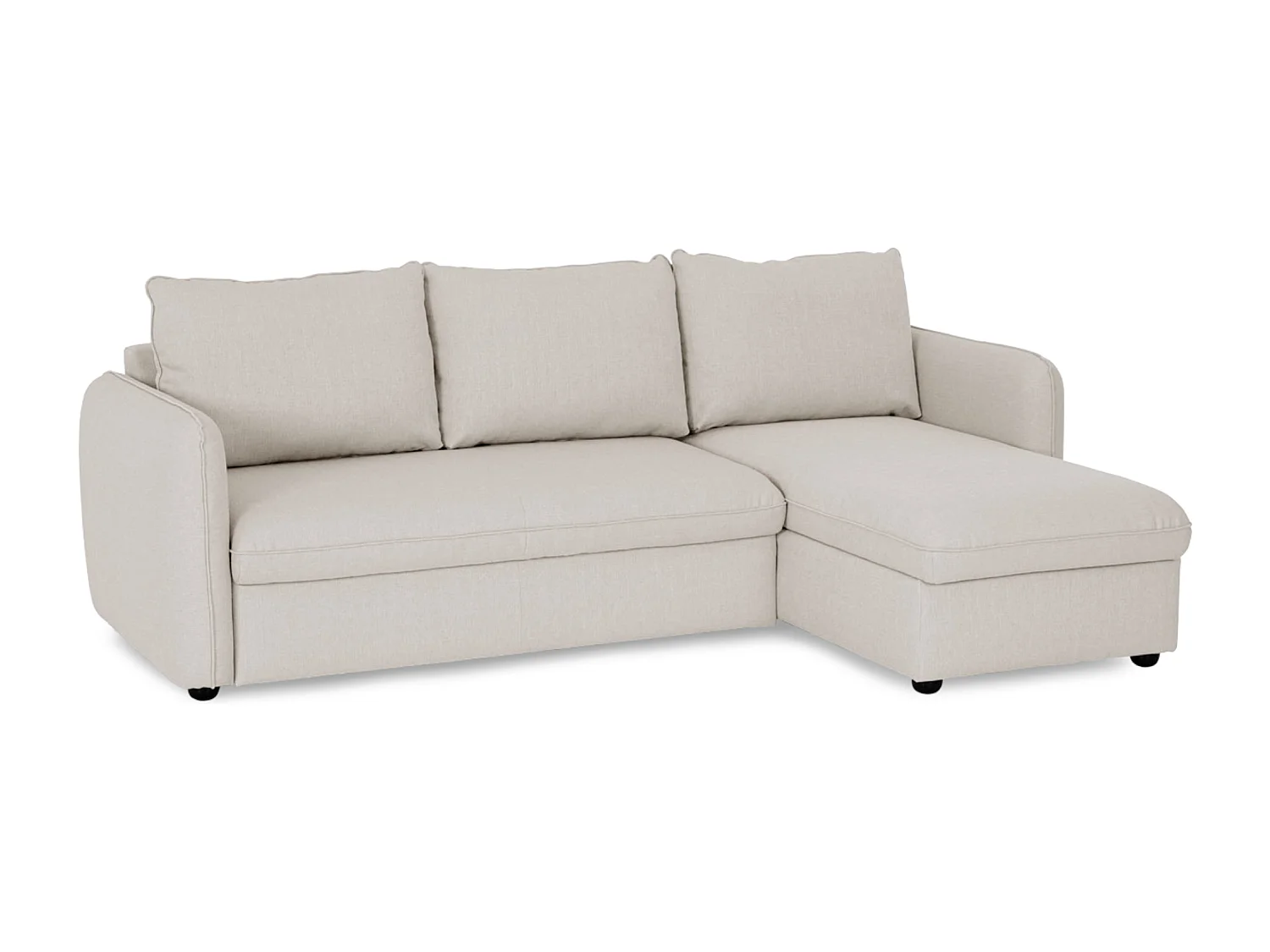 Divano 3 posti Beige - chaise reversibile lato destro/sinistroche con letto ad apertura facile (245 x 162 x 90 cm) - VOGUE