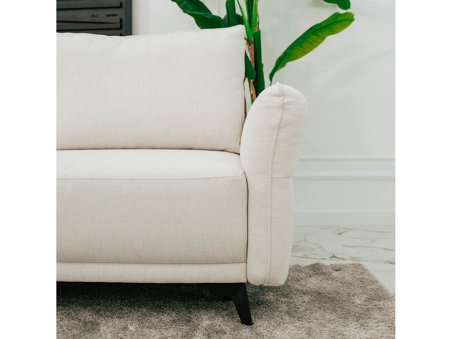 BUDWING Canapé-Lit Chaise Longue Toby Beige - 4 Places - 260,5x156x92 cm