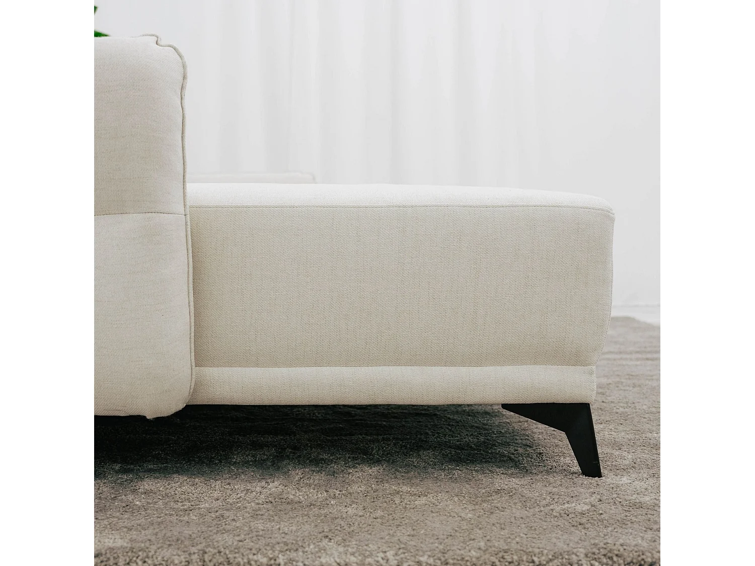 BUDWING Canapé-Lit Chaise Longue Toby Beige - 4 Places - 260,5x156x92 cm