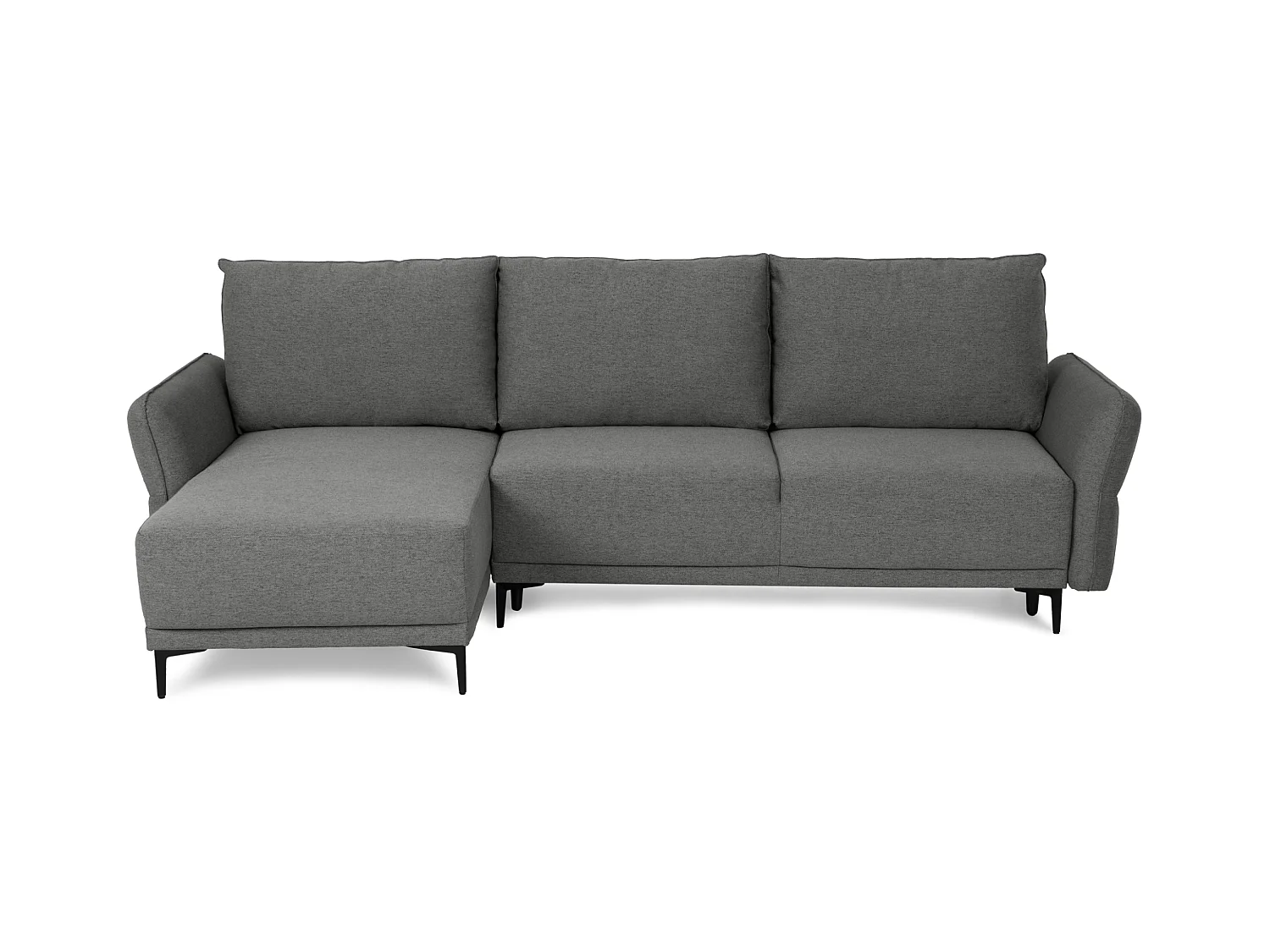 BUDWING Canapé-Lit Chaise Longue Toby Gris Volcan - 4 Places - 260,5x156x92 cm