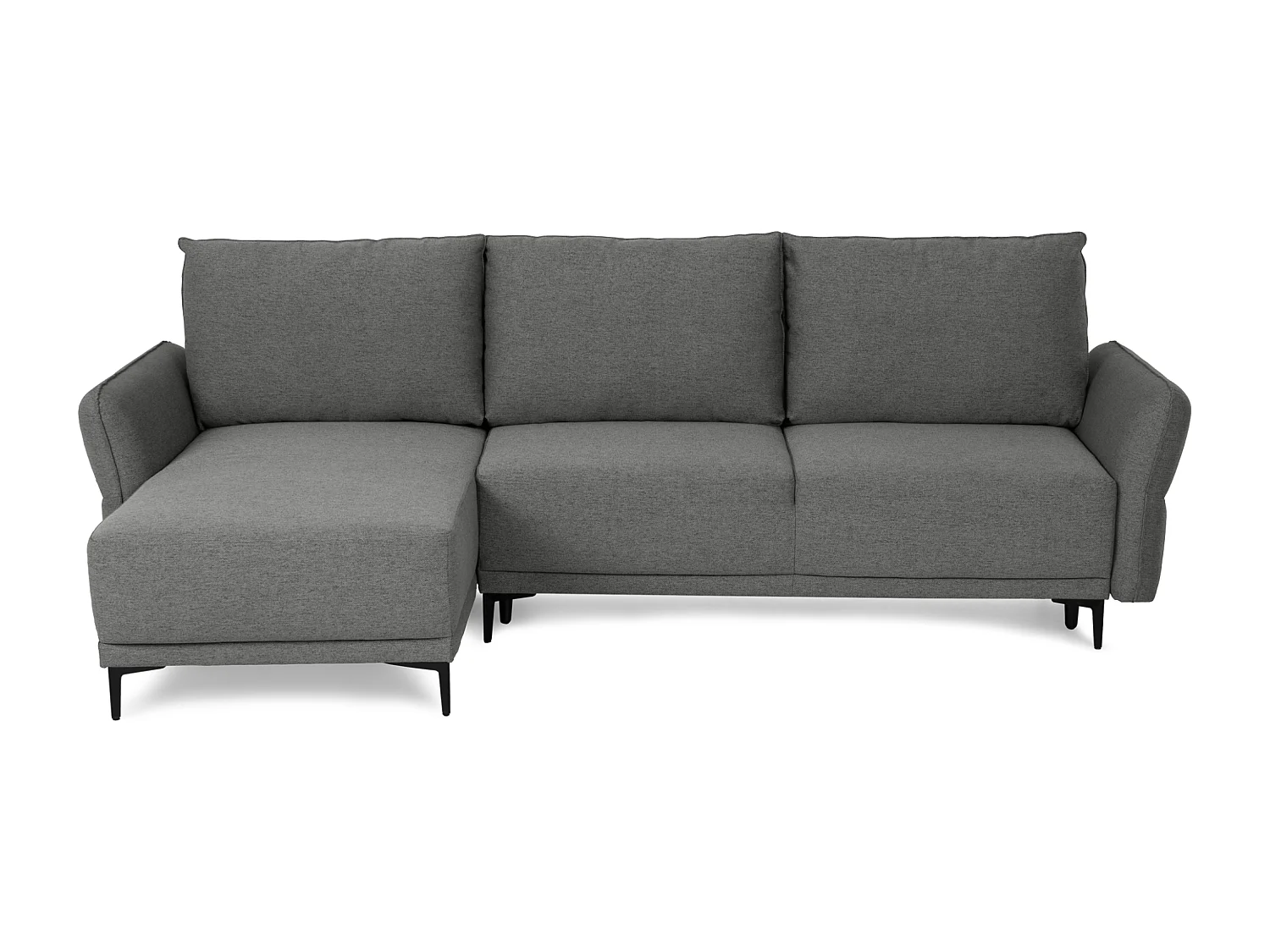 BUDWING Canapé-Lit Chaise Longue Toby Gris Volcan - 4 Places - 260,5x156x92 cm